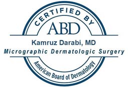 Kamruz Darabi, MD, FAAD, is board certified in MOHS Surgery by the American Board of Dermatology